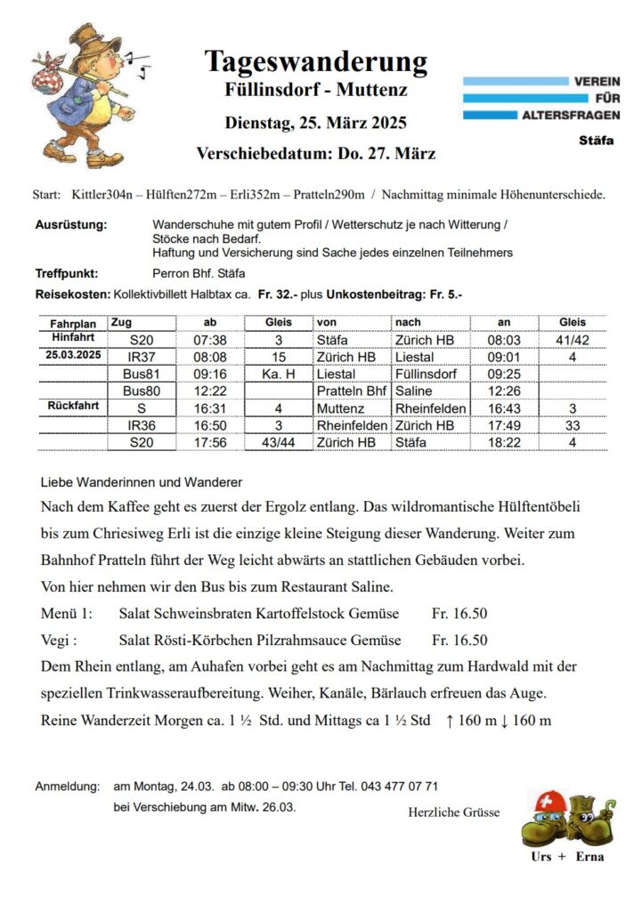 Tageswanderung 25.03.25 Tageswanderung 25.03.25