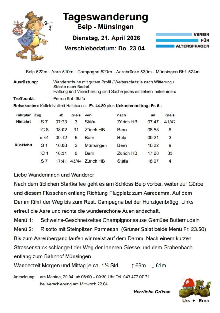 Wanderprogramm April